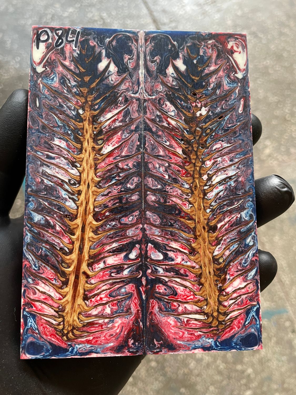 Pinecone Resin Knife Scales Stabilized Pair - Handle Material 5.19-1.73-0.43inch P84