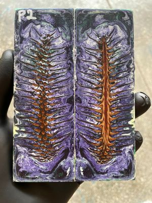 Pinecone Resin Knife Scales Stabilized Pair - Handle Material 5.19-1.73-0.43inch P2