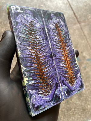 Pinecone Resin Knife Scales Stabilized Pair - Handle Material 5.19-1.73-0.43inch P2