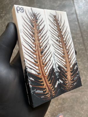 Pinecone Resin Knife Scales Stabilized Pair - Handle Material 5.19-1.73-0.43inch P9
