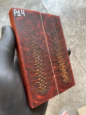 Pinecone Resin Knife Scales Stabilized Pair - Handle Material 5.19-1.73-0.43inch P14
