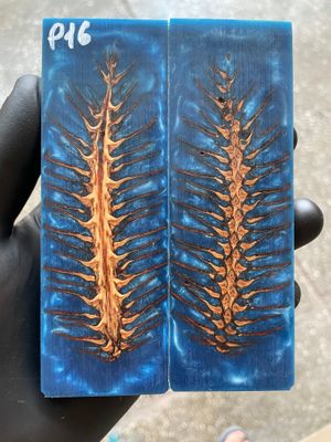 Pinecone Resin Knife Scales Stabilized Pair - Handle Material 5.19-1.73-0.43inch P16
