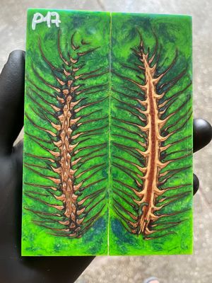 Pinecone Resin Knife Scales Stabilized Pair - Handle Material 5.19-1.73-0.43inch P17