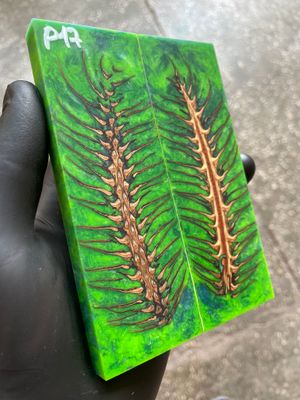 Pinecone Resin Knife Scales Stabilized Pair - Handle Material 5.19-1.73-0.43inch P17