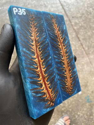 Pinecone Resin Knife Scales Stabilized Pair - Handle Material 5.19-1.73-0.43inch P35