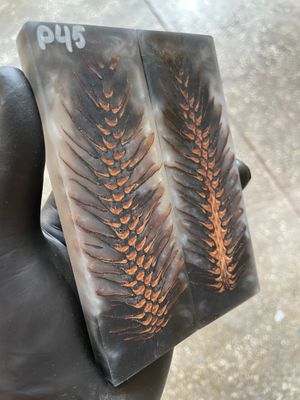 Pinecone Resin Knife Scales Stabilized Pair - Handle Material 5.19-1.73-0.43inch P45