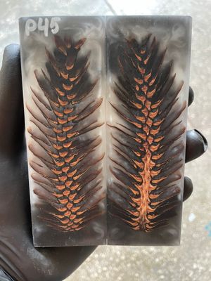 Pinecone Resin Knife Scales Stabilized Pair - Handle Material 5.19-1.73-0.43inch P45