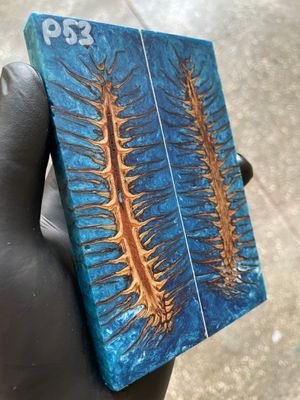 Pinecone Resin Knife Scales Stabilized Pair - Handle Material 5.19-1.73-0.43inch P53