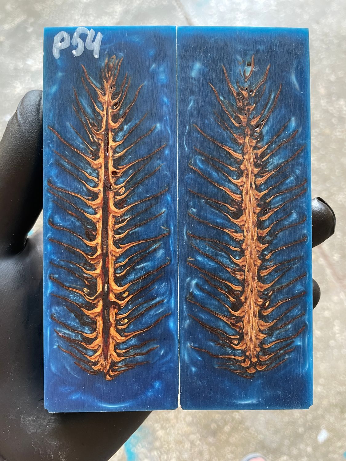 Pinecone Resin Knife Scales Stabilized Pair - Handle Material 5.19-1.73-0.43inch P54