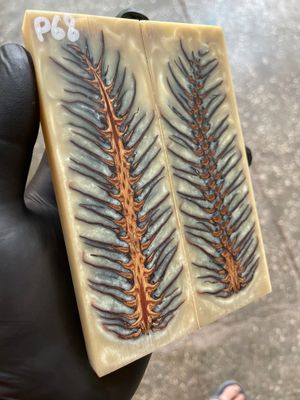 Pinecone Resin Knife Scales Stabilized Pair - Handle Material 5.19-1.73-0.43inch P68