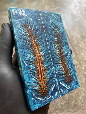 Pinecone Resin Knife Scales Stabilized Pair - Handle Material 5.19-1.73-0.43inch P72
