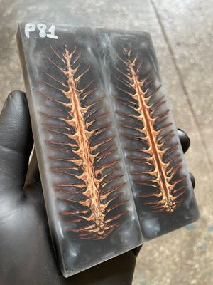 Pinecone Resin Knife Scales Stabilized Pair - Handle Material 5.19-1.73-0.43inch P81