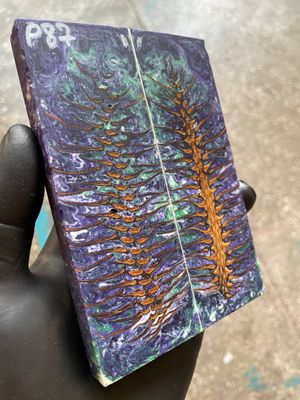 Pinecone Resin Knife Scales Stabilized Pair - Handle Material 5.19-1.73-0.43inch P87
