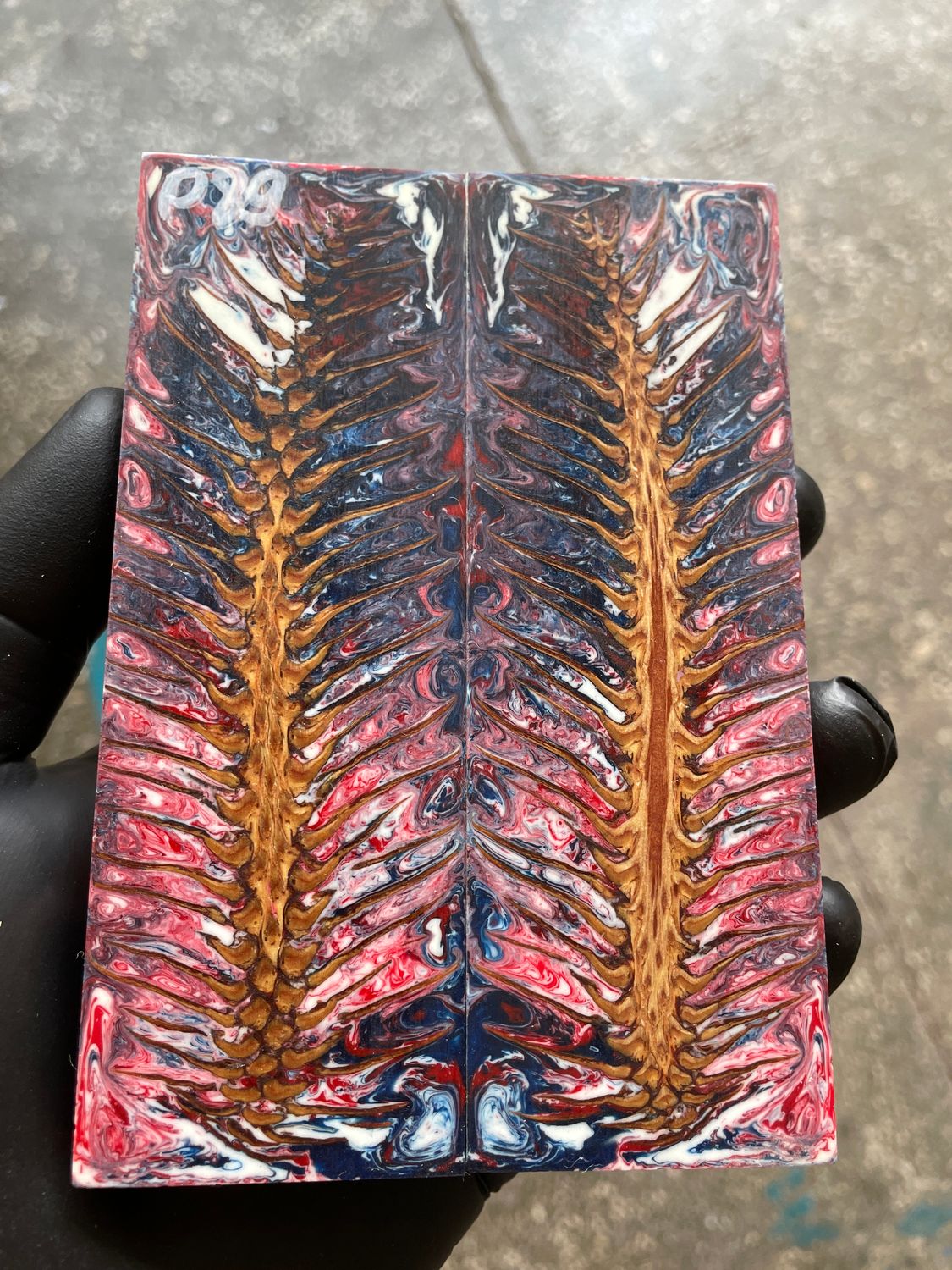 Pinecone Resin Knife Scales Stabilized Pair - Handle Material 5.19-1.73-0.43inch P89