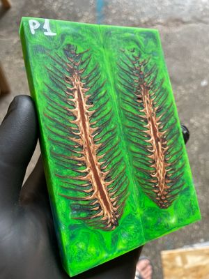 Pinecone Resin Knife Scales Stabilized Pair - Handle Material 5.19-1.73-0.43inch P1