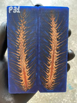 Pinecone Resin Knife Scales Stabilized Pair - Handle Material 5.19-1.73-0.43inch P31