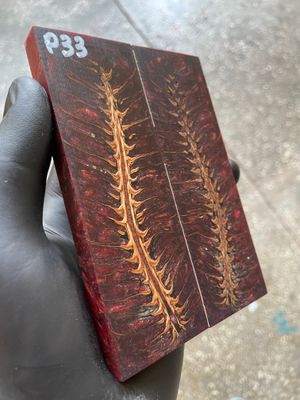 Pinecone Resin Knife Scales Stabilized Pair - Handle Material 5.19-1.73-0.43inch P33
