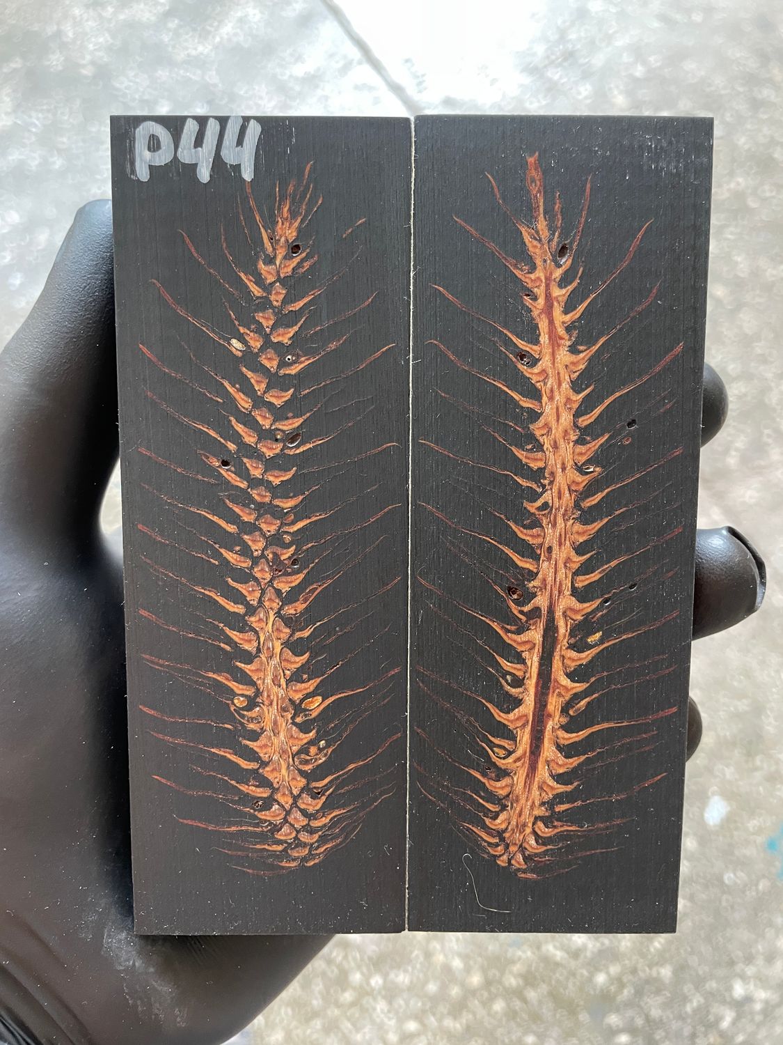 Pinecone Resin Knife Scales Stabilized Pair - Handle Material 5.19-1.73-0.43inch P44