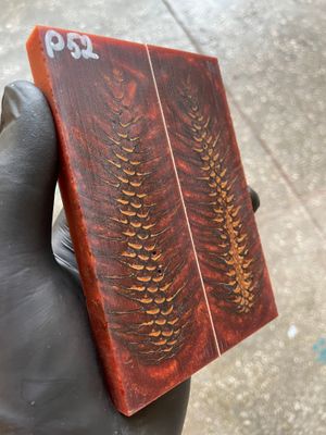 Pinecone Resin Knife Scales Stabilized Pair - Handle Material 5.19-1.73-0.43inch P52