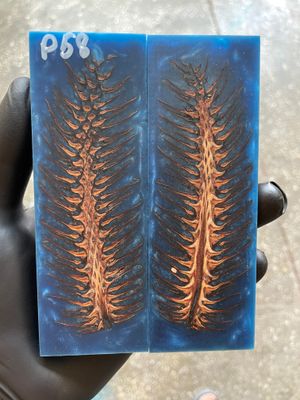 Pinecone Resin Knife Scales Stabilized Pair - Handle Material 5.19-1.73-0.43inch P58