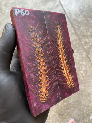 Pinecone Resin Knife Scales Stabilized Pair - Handle Material 5.19-1.73-0.43inch P60