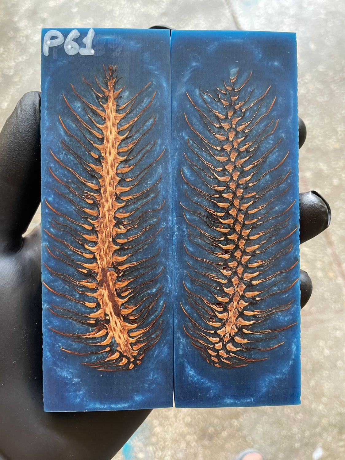 Pinecone Resin Knife Scales Stabilized Pair - Handle Material 5.19-1.73-0.43inch P61