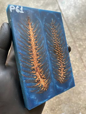 Pinecone Resin Knife Scales Stabilized Pair - Handle Material 5.19-1.73-0.43inch P61