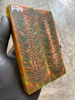 Pinecone Resin Knife Scales Stabilized Pair - Handle Material 5.19-1.73-0.43inch P70