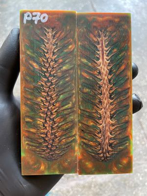 Pinecone Resin Knife Scales Stabilized Pair - Handle Material 5.19-1.73-0.43inch P70