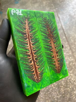 Pinecone Resin Knife Scales Stabilized Pair - Handle Material 5.19-1.73-0.43inch P71