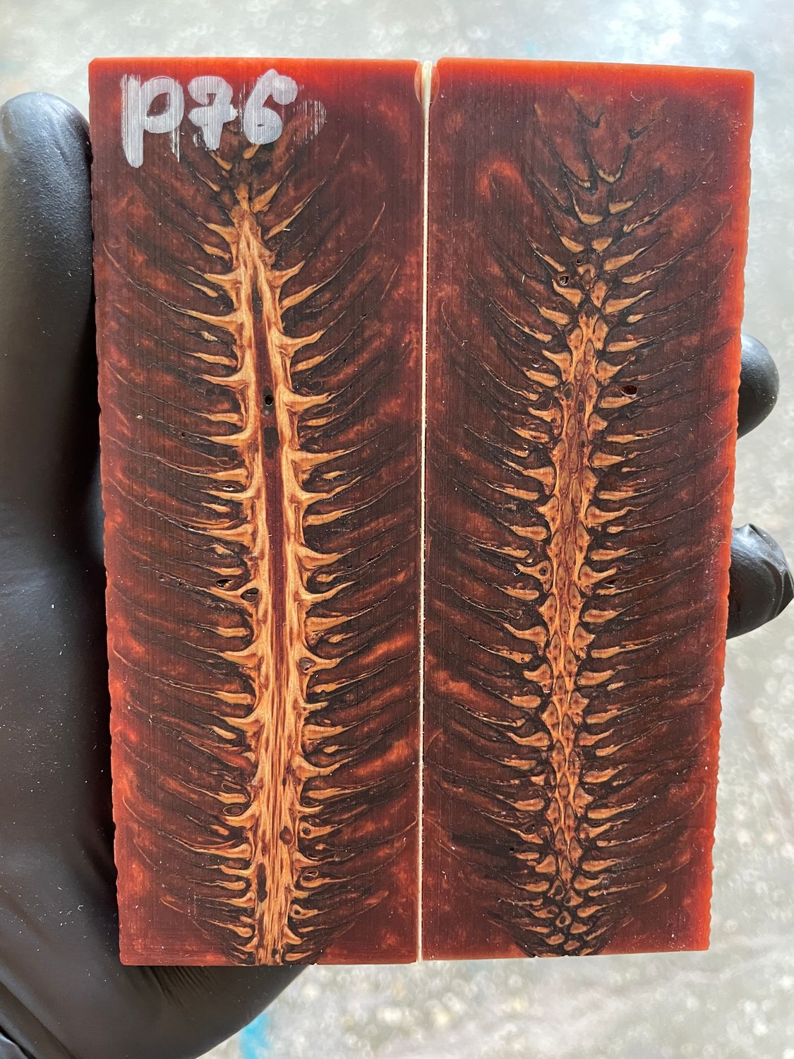 Pinecone Resin Knife Scales Stabilized Pair - Handle Material 5.19-1.73-0.43inch P76