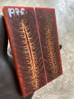 Pinecone Resin Knife Scales Stabilized Pair - Handle Material 5.19-1.73-0.43inch P76