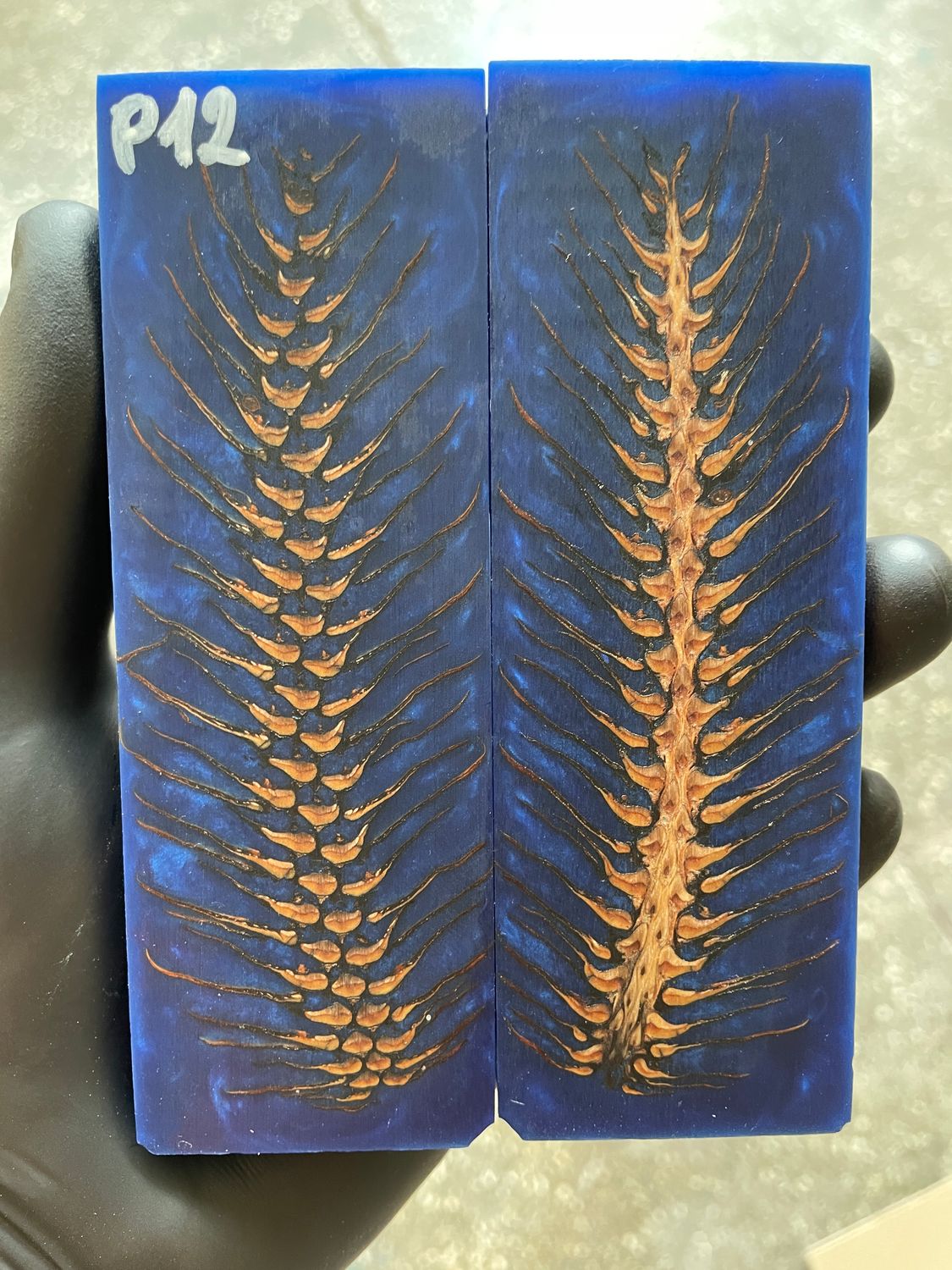 Pinecone Resin Knife Scales Stabilized Pair - Handle Material 5.19-1.73-0.43inch P12