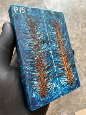 Pinecone Resin Knife Scales Stabilized Pair - Handle Material 5.19-1.73-0.43inch P15