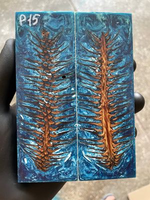 Pinecone Resin Knife Scales Stabilized Pair - Handle Material 5.19-1.73-0.43inch P15