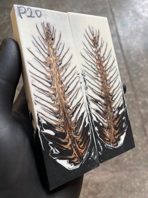 Pinecone Resin Knife Scales Stabilized Pair - Handle Material 5.19-1.73-0.43inch P20