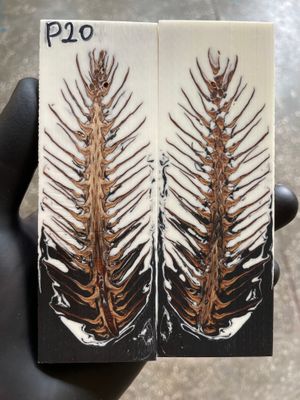 Pinecone Resin Knife Scales Stabilized Pair - Handle Material 5.19-1.73-0.43inch P20