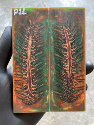 Pinecone Resin Knife Scales Stabilized Pair - Handle Material 5.19-1.73-0.43inch P21