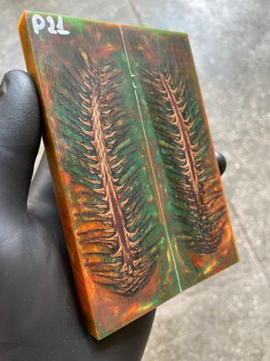 Pinecone Resin Knife Scales Stabilized Pair - Handle Material 5.19-1.73-0.43inch P21