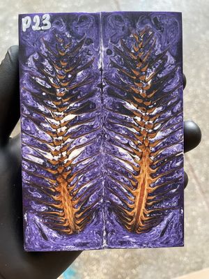 Pinecone Resin Knife Scales Stabilized Pair - Handle Material 5.19-1.73-0.43inch P23