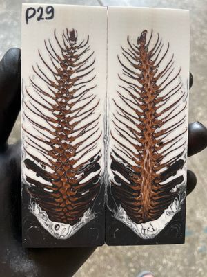 Pinecone Resin Knife Scales Stabilized Pair - Handle Material 5.19-1.73-0.43inch P29