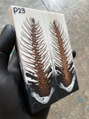 Pinecone Resin Knife Scales Stabilized Pair - Handle Material 5.19-1.73-0.43inch P29
