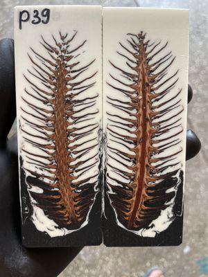Pinecone Resin Knife Scales Stabilized Pair - Handle Material 5.19-1.73-0.43inch P39