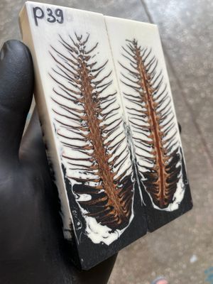 Pinecone Resin Knife Scales Stabilized Pair - Handle Material 5.19-1.73-0.43inch P39