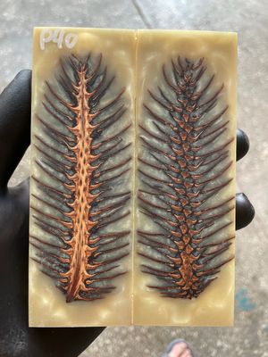Pinecone Resin Knife Scales Stabilized Pair - Handle Material 5.19-1.73-0.43inch P40