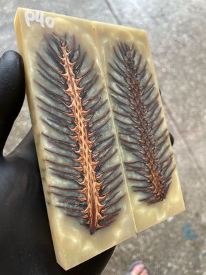Pinecone Resin Knife Scales Stabilized Pair - Handle Material 5.19-1.73-0.43inch P40