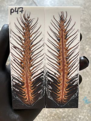 Pinecone Resin Knife Scales Stabilized Pair - Handle Material 5.19-1.73-0.43inch P47