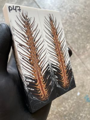 Pinecone Resin Knife Scales Stabilized Pair - Handle Material 5.19-1.73-0.43inch P47