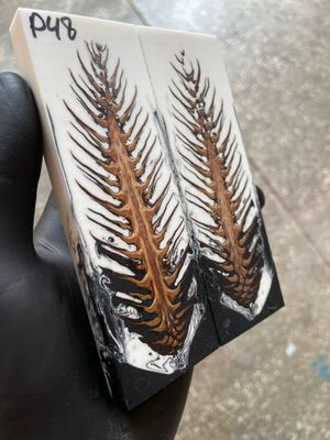 Pinecone Resin Knife Scales Stabilized Pair - Handle Material 5.19-1.73-0.43inch P48