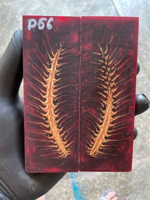 Pinecone Resin Knife Scales Stabilized Pair - Handle Material 5.19-1.73-0.43inch P56